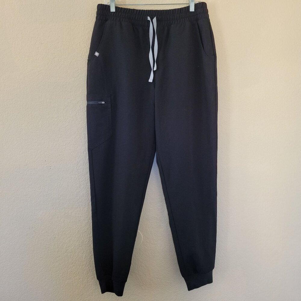 Figs Zamora Jogger Style Scrub Size Large Tall Black Ankle Cuffs Medical